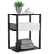 Nightstand Tall Side Table, Metal Frame, Modern Simple Style End Table with Drawer and Shelf, Tempered Glass Bedside Table